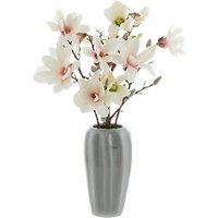 Peony Artificial Cream Magnolia In Grey Vase