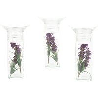 Peony Artificial Lavender Tealight Holder Stems, Set Of 3