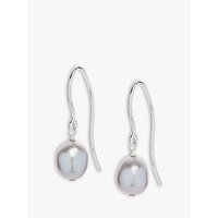 Claudia Bradby Baroque Freshwater Pearl Drop Earrings, Silver