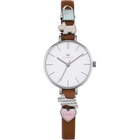Radley RY2379 Women's Time After Time Removable Charm Leather Strap Watch, Tan/White