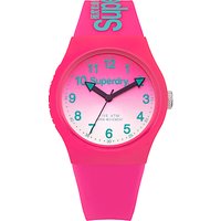 Superdry SYL198PN Women's Urban Laser Silicone Strap Watch, Hot Pink