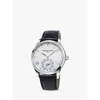 Frédérique Constant FC-285S5B6 Men's Horological Smartwatch MotionX Leather Strap Watch, Black/White