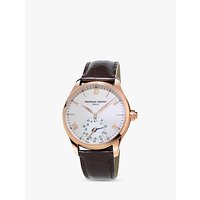 Frédérique Constant FC-285V5B4 Men's Horological Smartwatch Leather Strap Watch, Brown/White