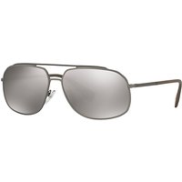 Prada Linea Rossa SPS56R Polarised Aviator Sunglasses, Taupe/Silver