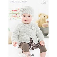Sirdar Snuggly Baby Cardigan And Hat Knitting Pattern, 1402