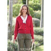 Sirdar Country Style 4 Ply Cable Edge Cardigan Knitting Pattern, 7044