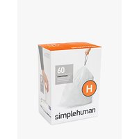 Simplehuman Size H Bin Liners, 3 Packs Of 20