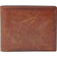 Fossil Derrick Large Coin Pocket Bifold Wallet, Brown