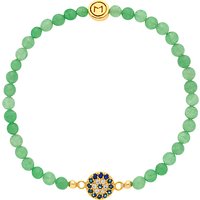 Melissa Odabash Evil Eye Jade Bead Bracelet, Green/Gold