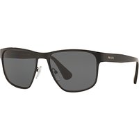 Prada PR55SS Polarised Square Sunglasses, Black