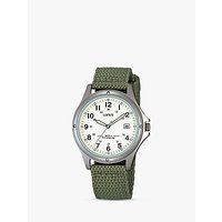Lorus RXD425L8 Men's Date Nylon Fabric Strap Watch, Military Green/Cream