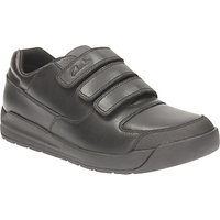 Clarks Children's Flare Lite Leather School Shoes, Black