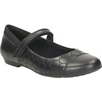 Clarks Children's Tizz Whizz Leather Shoes, Black Leather