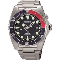 Seiko SKA369P1 Men's Prospex Date Bracelet Strap Watch, Silver/Black