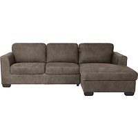 John Lewis Cooper RHF Leather Chaise End Sofa With Dark Legs