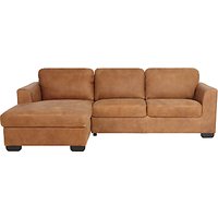John Lewis Cooper LHF Chaise End Leather Sofa With Dark Legs