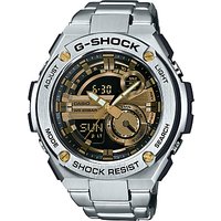 Casio GST-210D-9AER Men's G-Shock Chronograph Day Bracelet Strap Watch, Silver/Gold