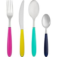 House By John Lewis Vero Cutlery Set, 16 Piece, Assorted Colours