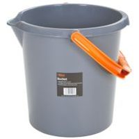 Grey & Orange Plastic 16 L Bucket