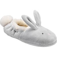 John Lewis Children's Closed Back Bunny Slippers, Grey