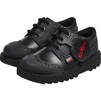 Kickers Kick Brogman Leather Shoes, Black Leather