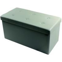 Cream Faux Leather Storage Ottoman Chest (H)400mm (W)800mm