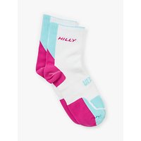 Hilly Twin Skin Running Socklets, White/Pink