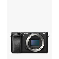 Sony A6300 Compact System Camera 4K Ultra HD, 24.2MP, 4D Focus, Wi-Fi, NFC, OLED EVF, 3 Tilting Screen, Black, Body Only