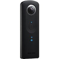 Ricoh THETA S Action Camera, HD 1080p, 14MP, 360° Recording, Wi-Fi With Soft Case, Black
