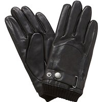 John Lewis Perforated Leather Driving Gloves, Black
