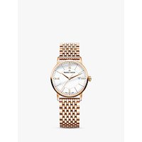 Maurice Lacroix EL1094-PVP06-111-1 Women's Eliros Date Bracelet Strap Watch, Rose Gold/White