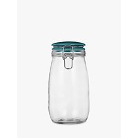 LEON Large Glass Storage Jar, Teal