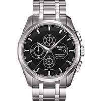 Tissot T0356271105100 Men's Couturier Chronograph Date Bracelet Strap Watch, Silver/Black
