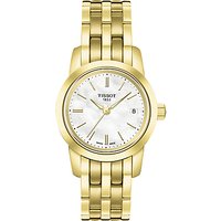 Tissot T0332103311100 Women's Classic Dream Date Bracelet Strap Watch, Gold/White