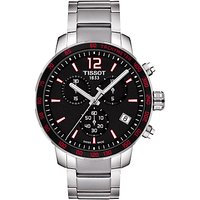 Tissot T0954171105700 Men's Quickster Chronograph Date Bracelet Strap Watch, Silver/Black