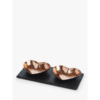 Just Slate Copper Heart Dipping Bowls, Set Of 2