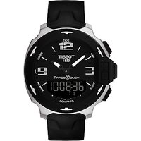 Tissot T0814201705701 Men's T-Race Touch Split Chronograph Silicon Strap Watch, Black
