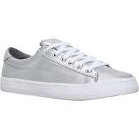 Miss KG Lotus Lace Up Trainers, Silver Canvas