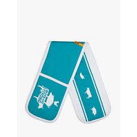 LEON Double Oven Glove, Teal / White