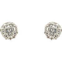Cachet Swarovski Crystal Pave Ball Stud Earrings, Silver