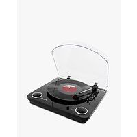 ION Max LP Three-Speed USB Turntable With Built-In Stereo Speakers, Piano Black