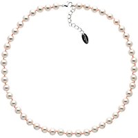 Finesse Glass Faux Pearl Necklace, Blush