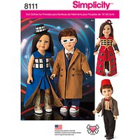 Simplicity Craft Doctor Who Doll Costumes Sewing Pattern, 8111