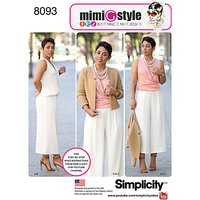 Simplicity Women's Mimi G Style Trousers And Jacket Sewing Pattern, 8093