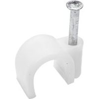 B&Q White 9mm Round Cable Clips Pack Of 20