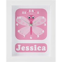 Stripey Cats Personalised Betty Butterfly Framed Clock, 23 X 18cm