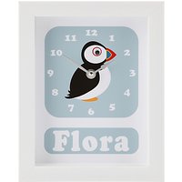 Stripey Cats Personalised Polly Puffin Framed Clock, 23 X 18cm