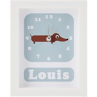 Stripey Cats Personalised Sol Sausage Dog Framed Clock, 23 X 18cm