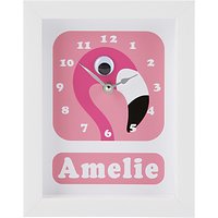 Stripey Cats Personalised Flamingo Pink Framed Clock, 23 X 18cm