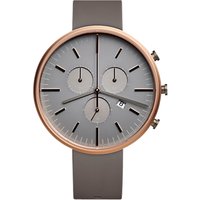 Uniform Wares M42SRG01NITGRY1818R01 Men's M42 Rose Gold Plated Chronograph Date Rubber Strap Watch, Grey